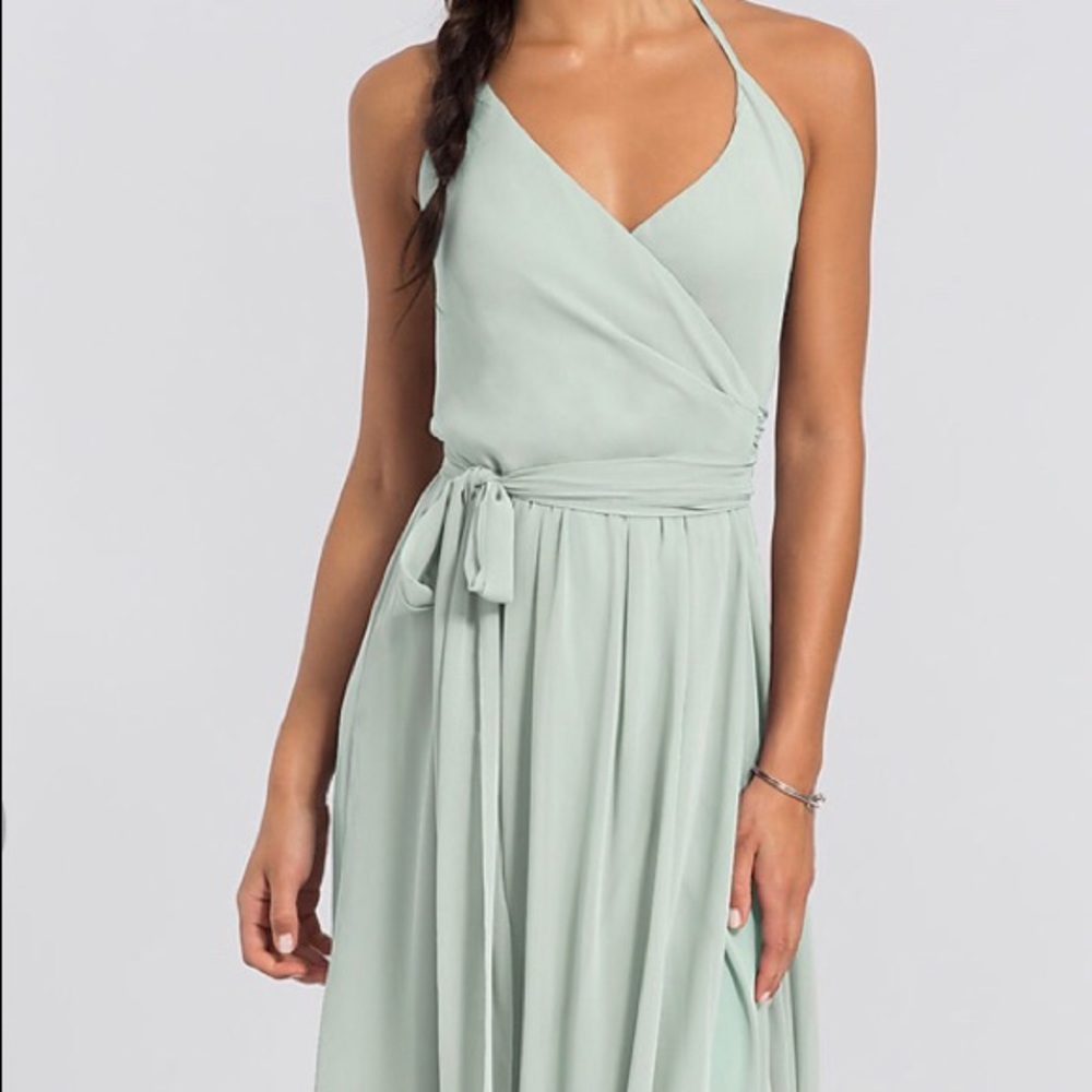 LONG CHIFFON WRAP BRIDESMAID DRESS IN DREAM WEAVER